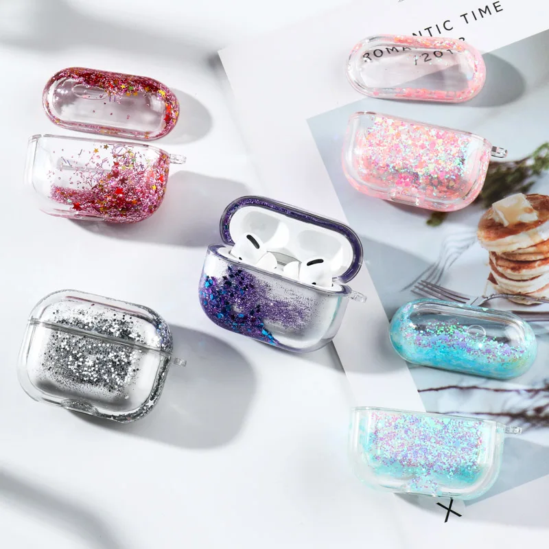 

Dynamic Liquid Case For AirPods Pro Cases Glitter Cover For Air Pod Pro Covers For Apple Airpods 2 1 Bumper Hard Plastic Coque