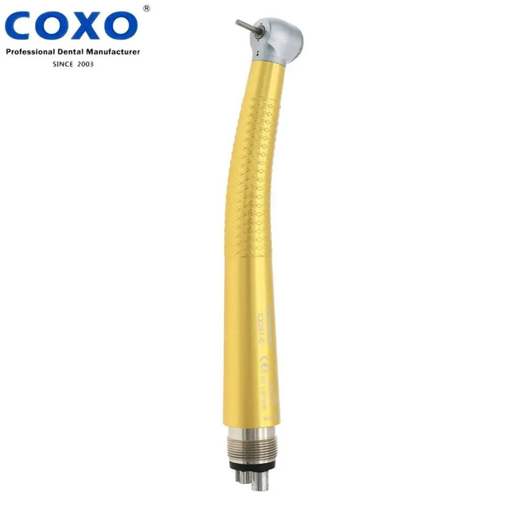 COXO Dental High Speed Air Turbine Handpiece 4 Holes Anti-retraction Yellow dental odontología  cuidado dental