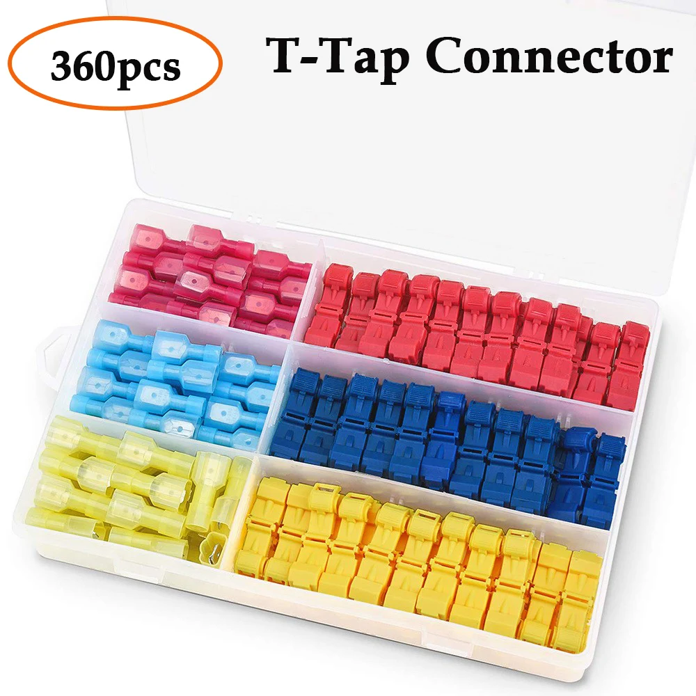 

Т-образные соединители для проводов, самозачистяющиеся быстроразъемные клеммы для электрических проводов, изолированные быстроразъемные клеммы с вилкой