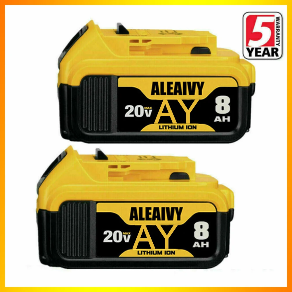 

Сменный литий-ионный аккумулятор DCB200 20 в 8 Ач, совместимый с Dewalt 18-вольтовым электроинструментом, литиевые батареи 18650
