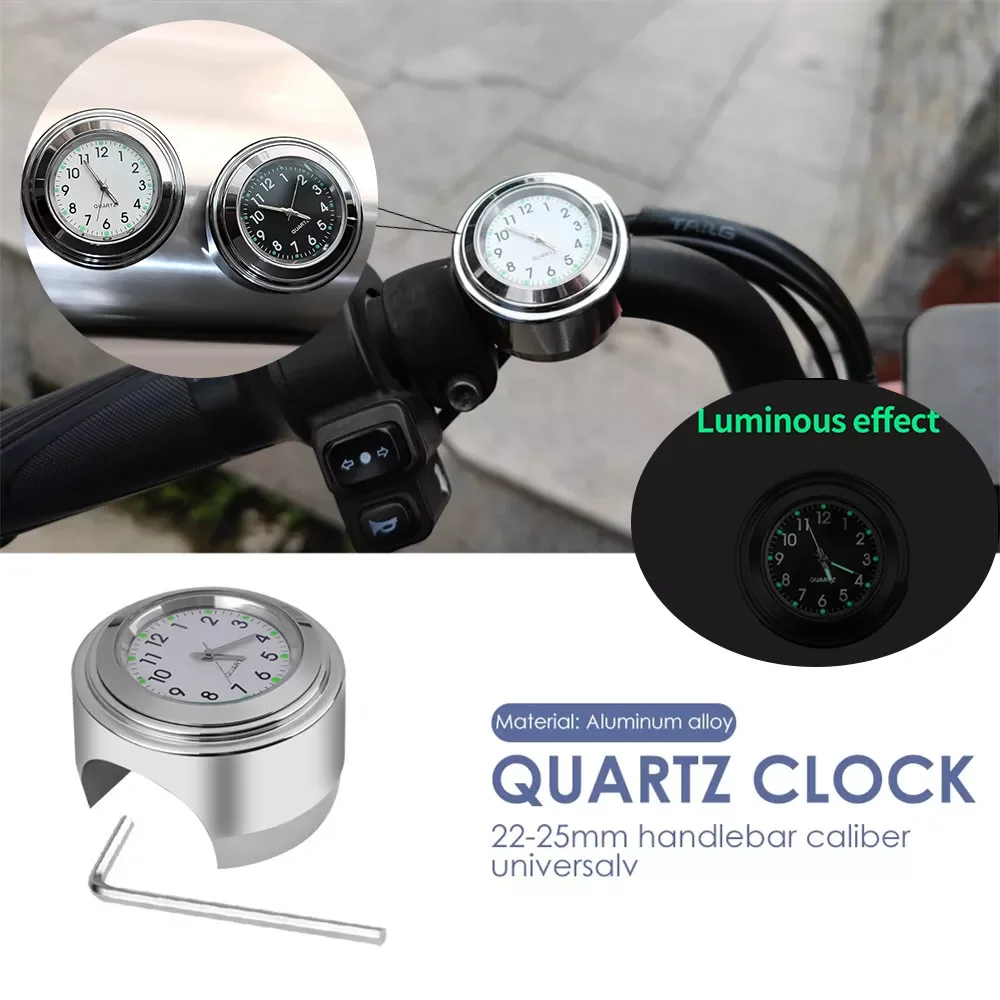 

Universal Motorcycle Bike Handlebar Mount Quartz Watch Aluminum Luminous Clock Styling Waterproof Chrome Moto Accessories