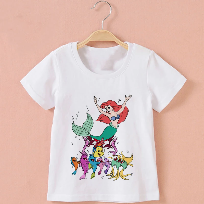 Новое поступление летние футболки для девочек топ с коротким рукавом героями