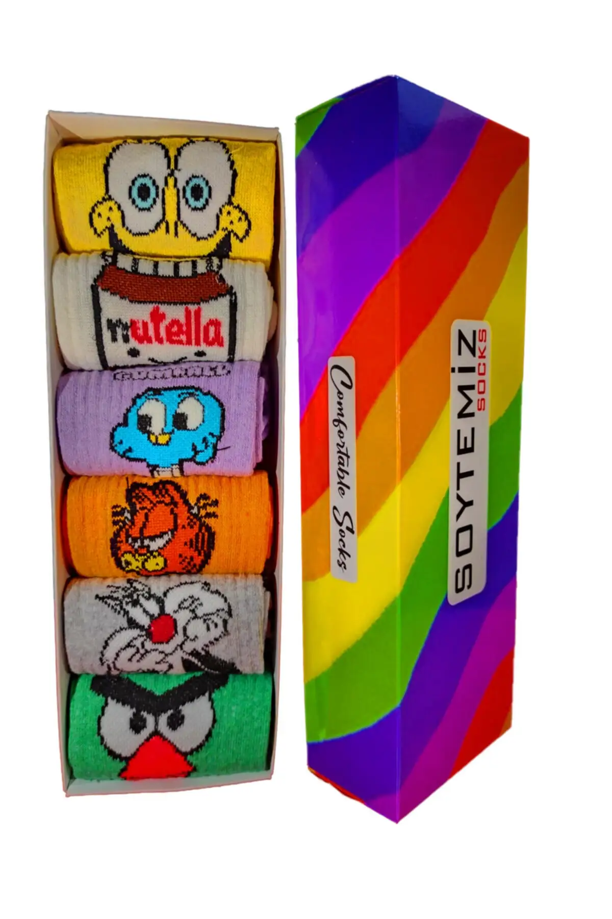 

Носки с мультяшными персонажами, коробка с мультяшными персонажами, Носки с рисунком, коробка с мультяшными персонажами, дизайн мультяшных ...