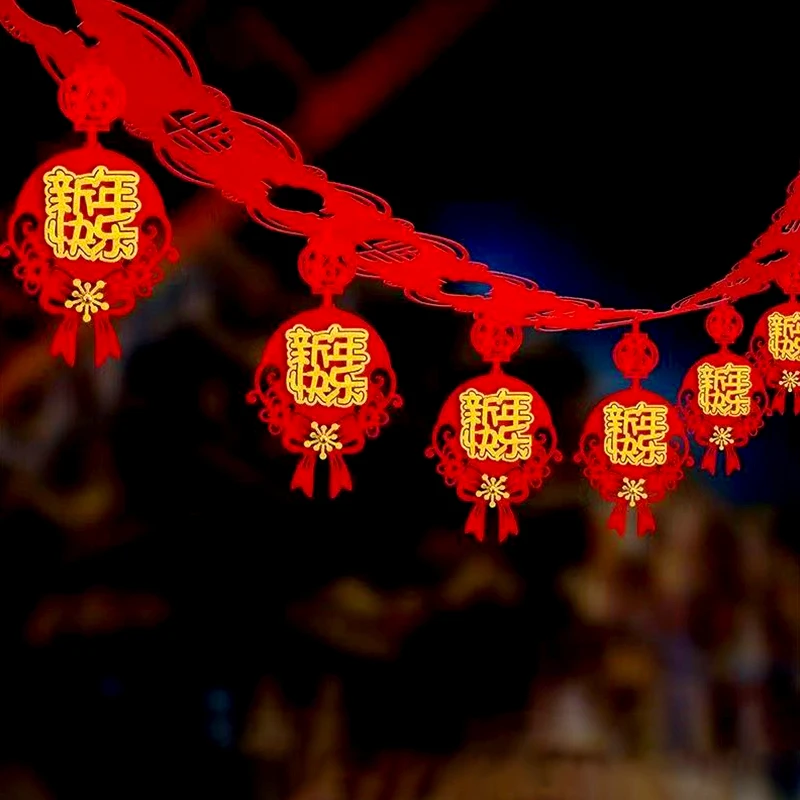 Китайский Новый год баннер украшение весенний фестиваль DIY нетканый счастливый