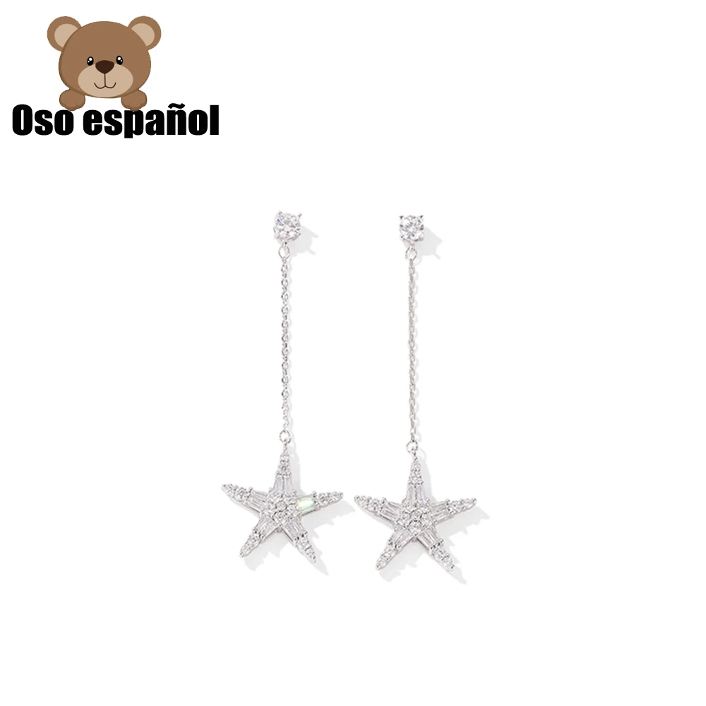 

TS-ED013 Fine 925 Sterling Silver Fine Jewelry Spain Version Bear Jewelry Women's Earrings Wholesale Price Free Shipping