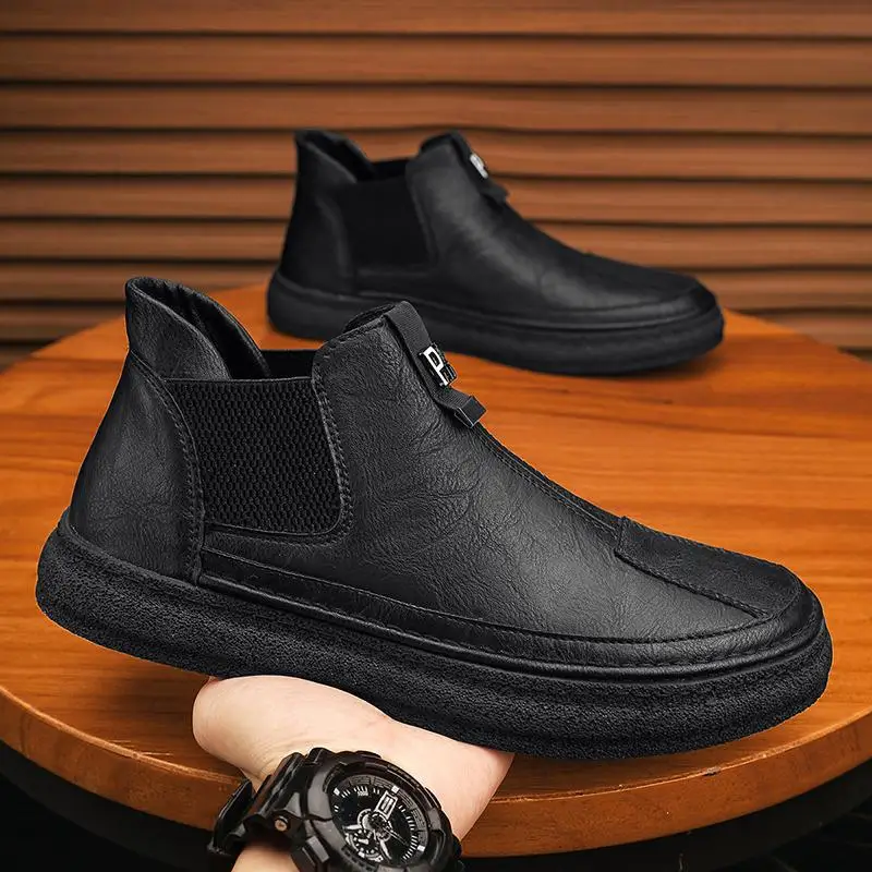 

Labor Protection Men's Shoes Autumn Construction Site Work Boys High Heel Work Board Shoes Outdoor Sports Cargo Mountaineering M