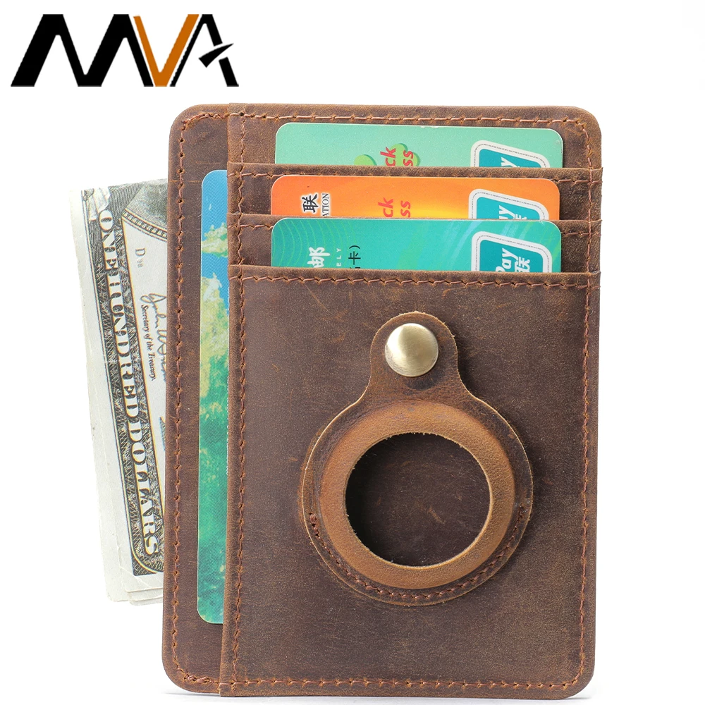 

MVA Airtag Wallet Minimalist Card Slim Protect Wallet Airtag Leather For Air Tag Protective Case Wallets For Cards Case 1013