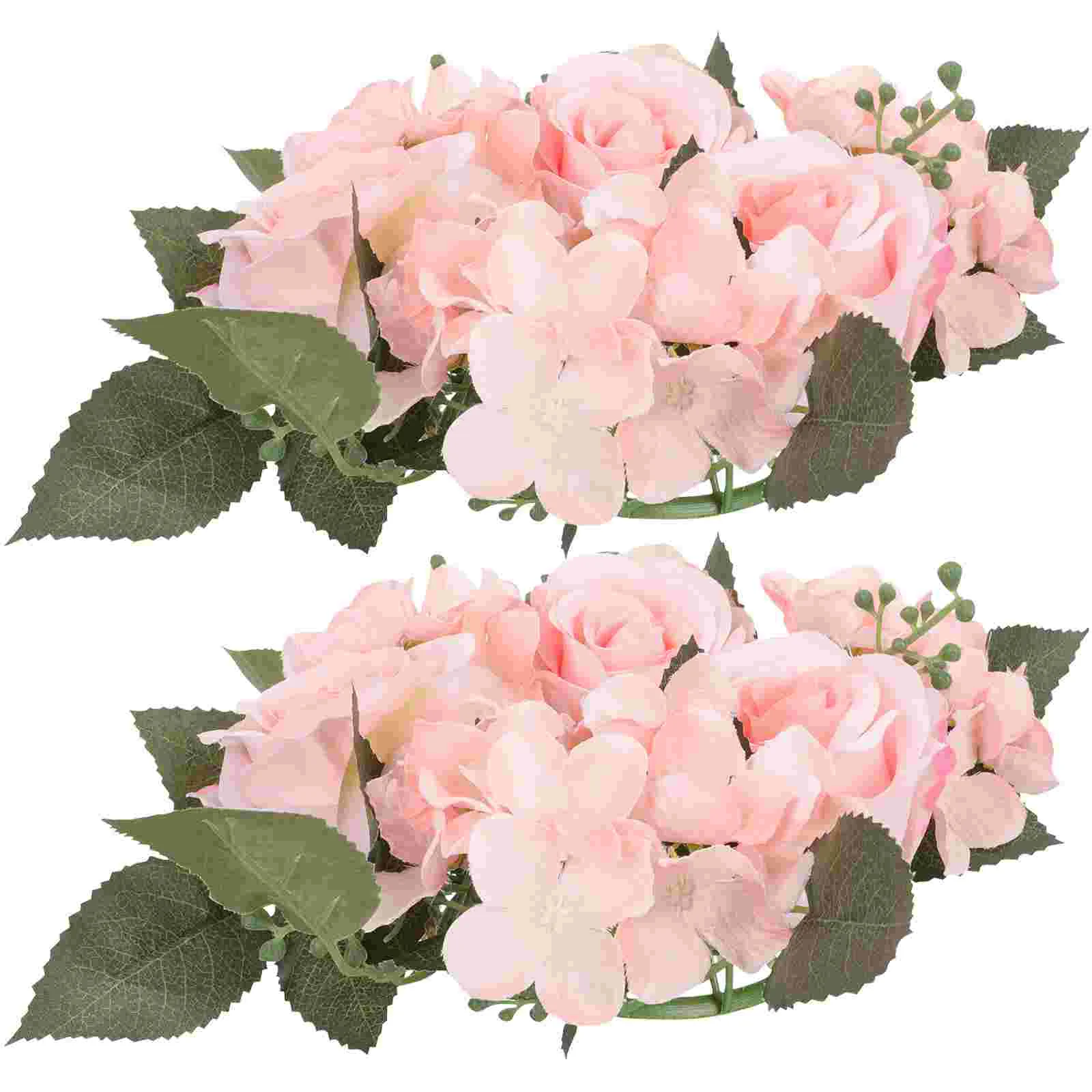 

2pcs Simulation Rose Flower Wreath Wedding Wreath Banquet Layout Props