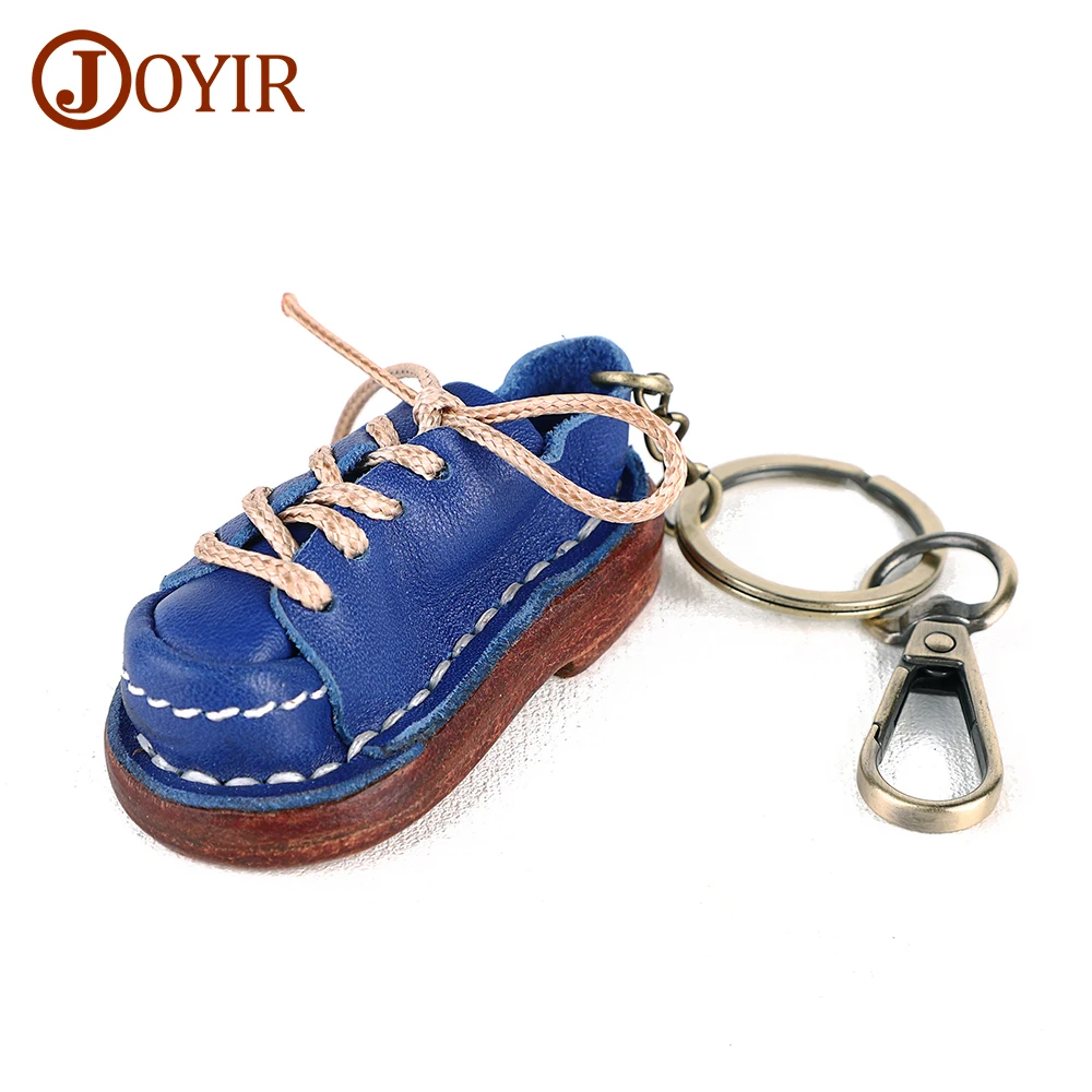 JOYIR Genuine Leather Mini Shoe Keychain Decorations Men Women Shoes Keyring Pendant Ornaments Cool Birthday Creative Gifts