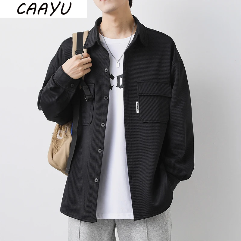 

CAAYU Men Bomber Jacket Men Fashion Casual Windbreaker Jacket Coat Men Japanese Streetwear New Hot Outwear Stand Slim for Mens