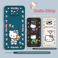 anime hellokitty girl for xiaomi poco x3 nfc f3 gt m4 m3 m2 pro c3 x2 11 ultra 5g silicone liquid rope phone case fundas coque