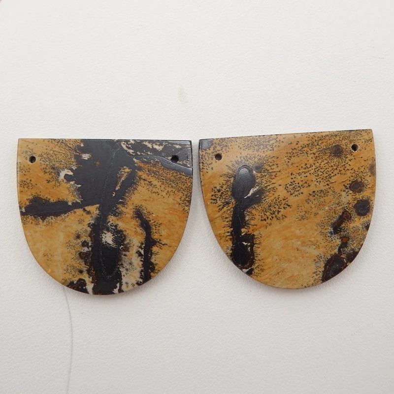 

Natural Chohua jasper double hole Earring Beads,Fashion Semi-precious stones, Jewelry accessories Earring Jewelry,35x30x3mm15g