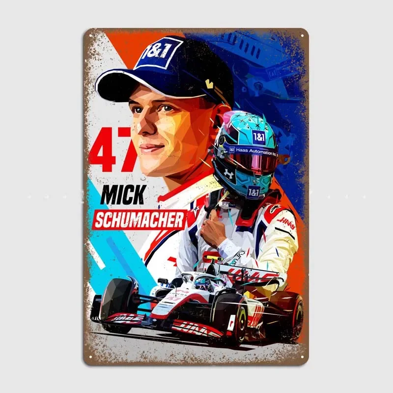 Mick Schumacher Низкое полиуретановое украшение Настенный декор Металлические вывески