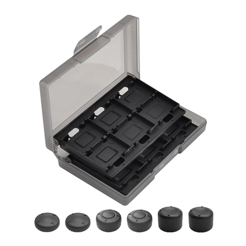 

24 In 1 Game Cards Case For Switch Portable Storage Box Protective Cover Hard Shell Accessories with Thumbsticks Caps