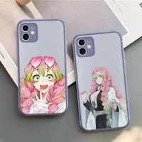 yndfcnb mitsuri kanroji kimetsu no yaiba phone case for iphone x xr xs 7 8 plus 11 12 13 pro max 13mini translucent matte case
