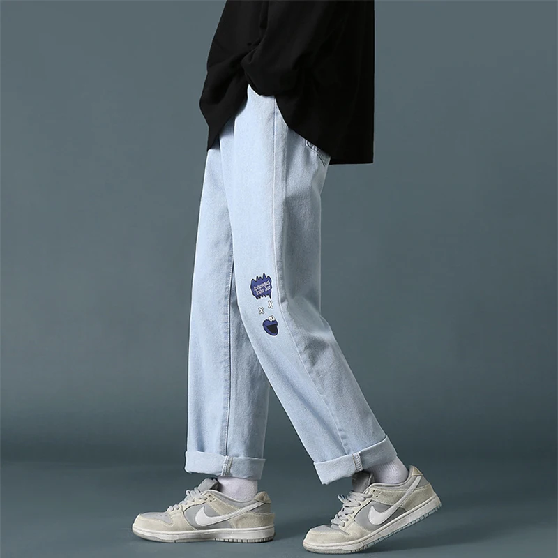 European and American Men's Jeans Loose Straight Wide Leg Loose Trousers Fashion Streetwear Ins Hot Selling Brand Men's Clothing