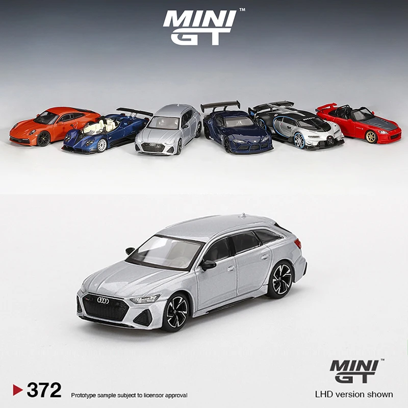 

MINI GT 1:64 Model Car RS 6 Avant Alloy Die-Cast Vehicle Display #372 LHD