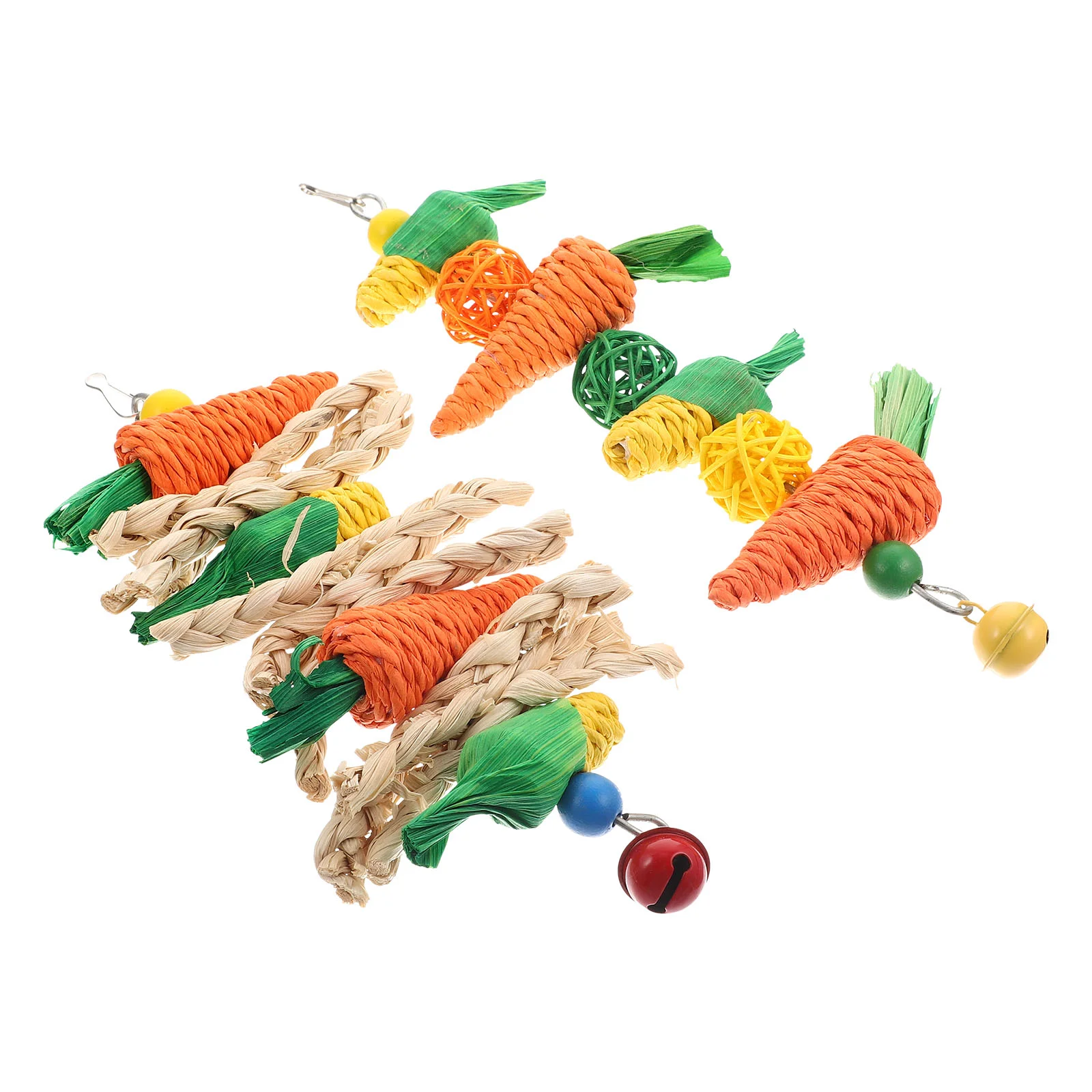 

2 Pcs Hamster Chews Rabbit Biting Playthings Little Critters Toys Small Animals Pet Molar Chewing Straw Rope