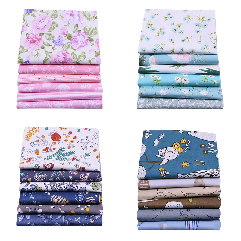 

20x25cm Cotton Fabric 6pcs Printed Cloth Set For Patchwork Needlework DIY Sewing Dolls Crafts Material Handmade Accessories