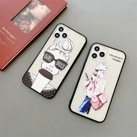 fashion personality print painting coffee backpack girl case for iphone 13 12 11 xs xr x pro max 6 7 8plus drop shock proof cove