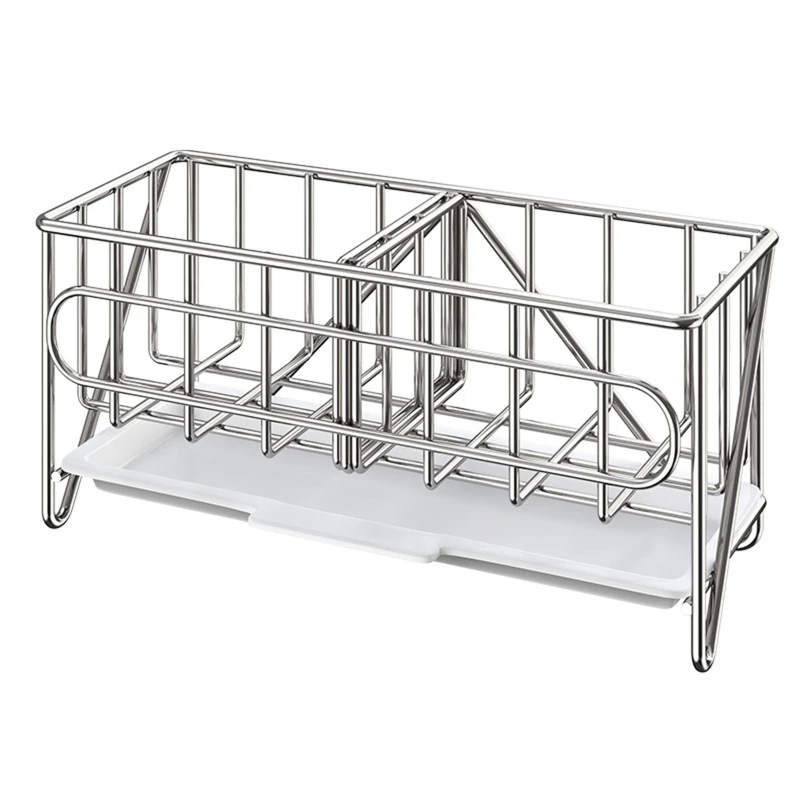 

Countertop Stainless Steel Sponge Holder Rust Proof Anti Slip Storage Rack