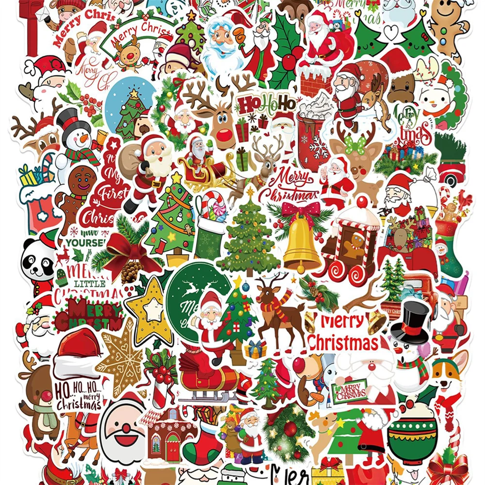 

10/30/50 шт., новогодние водонепроницаемые наклейки «сделай сам»