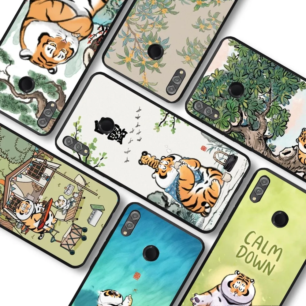 Милый чехол для телефона Fat Tiger Huawei Honor 10 lite 9 20 7A 9X 30 50 60 70 pro plus мягкий силиконовый