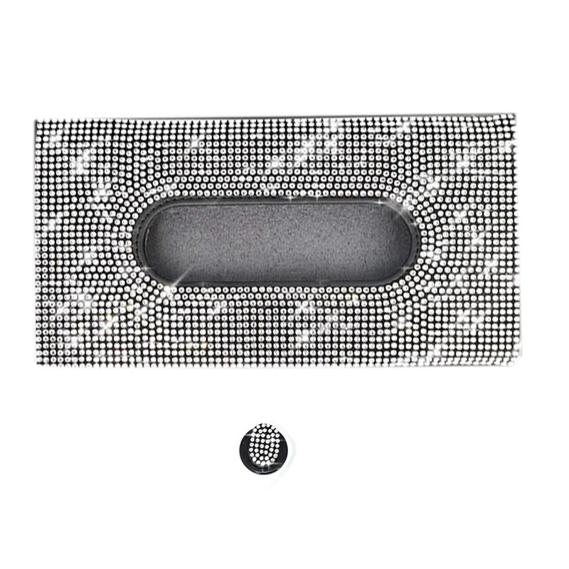 

Car Visor Mask Holder Leather Sparkling Bling Crystals Cover Case & Glitter Mask Hook Clip Car Accessories for Women