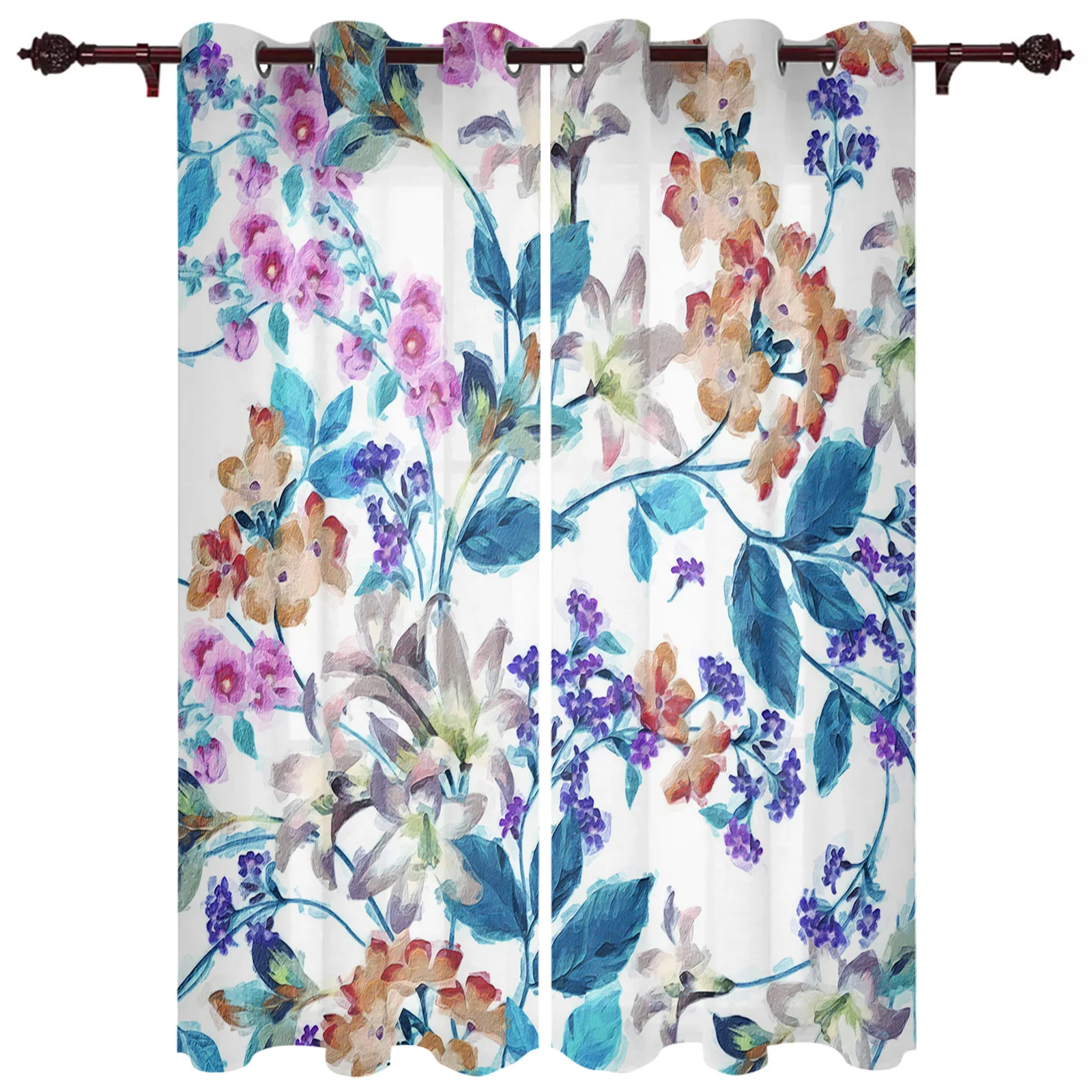 

Цветы, листва, ветви, шторы для спальни, драпировка, шторы, кухня, Декор для дома, драпировки