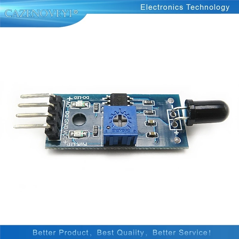 10 шт./лот LM393 4-контактный ИК-датчик обнаружения пламени модуль пожарного детектор