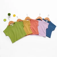 summer kids t shirt newborn fashion solid color baby girls tees short sleeve cotton boys tops korean casual children clothes