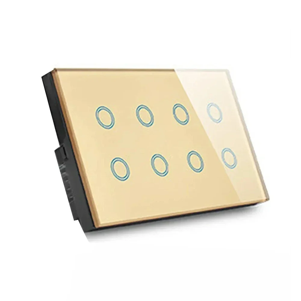 

Melery 147, двойное кольцо, Wi-Fi, умный сенсорный настенный выключатель, стеклянная панель, 8 групп, пульт дистанционного управления Tuya SmartLife от Alexa Google Home