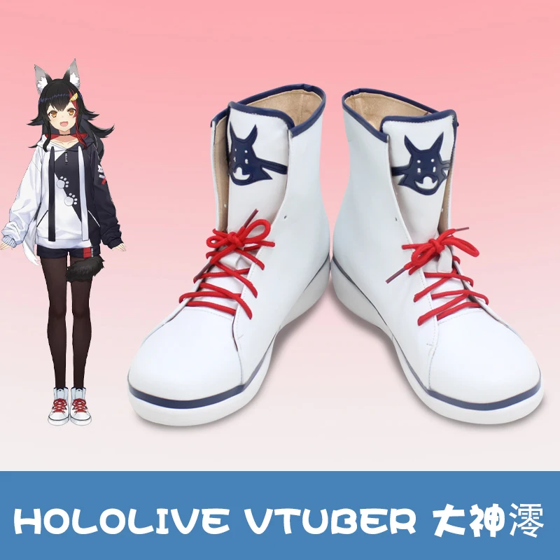 Аниме Hololive Ookami Mio обувь для косплея парик женщин и мужчин сапоги Хэллоуина