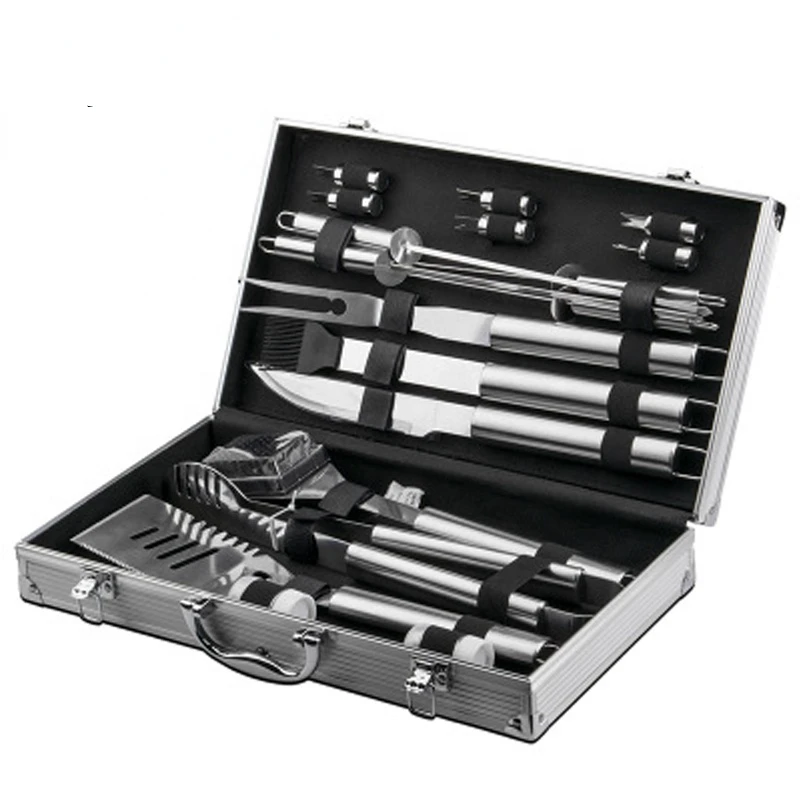 

hot sale grill tool kit 18-piece aluminum box baking kit BBQ BBQ tool kit