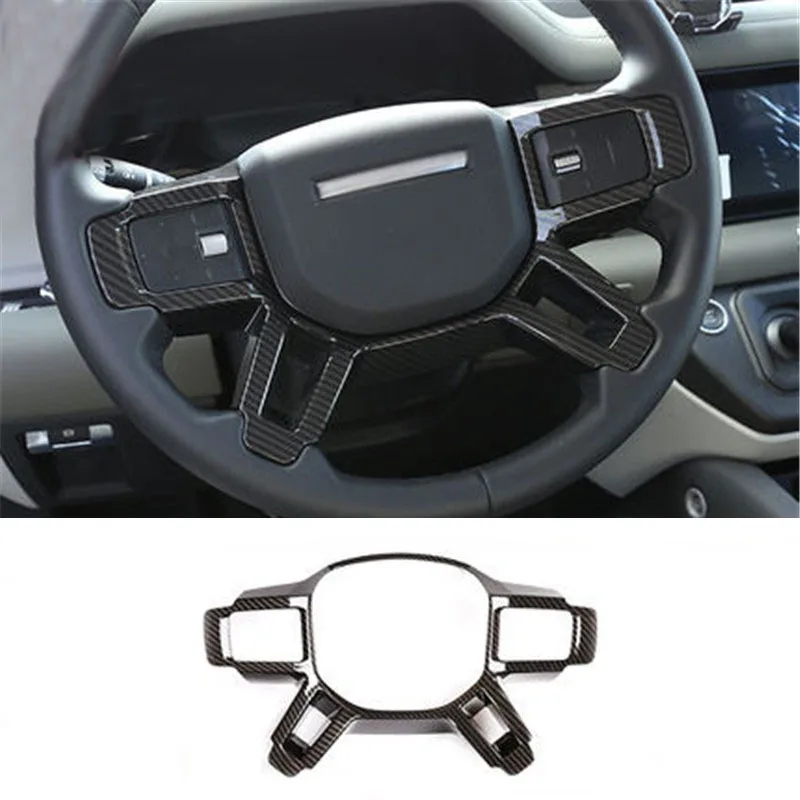 

1 партия, декоративный чехол на руль из АБС-пластика и углеродного волокна для Land Rover Defender 2020-2022, автомобильные аксессуары