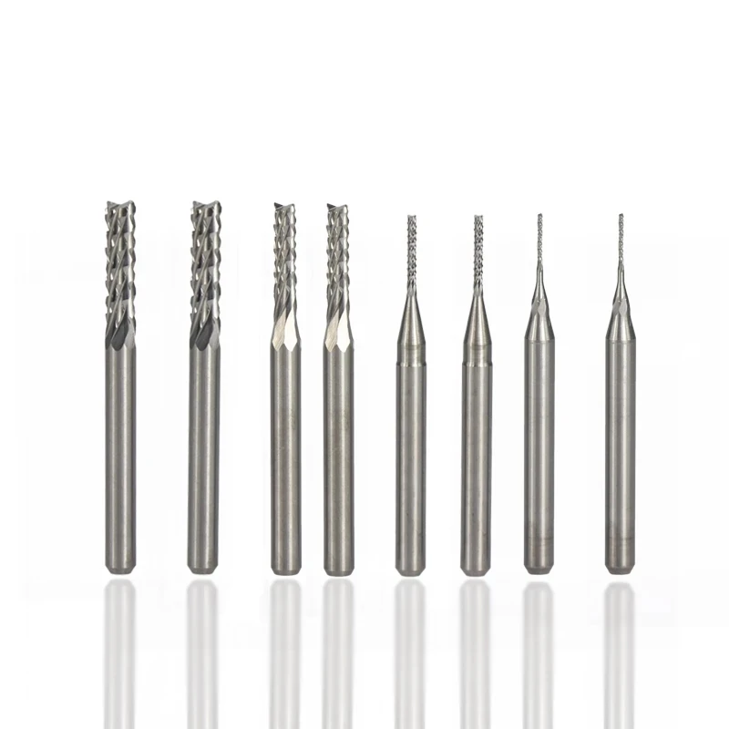 

10pcs set 3.175 PCB Corn milling Cutter Tungsten router bits cutting end mill for Engraving machine