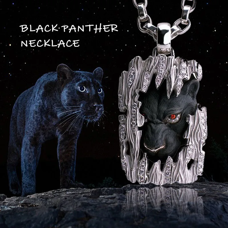 

Black Panther Necklace Punk Fashion Pendant Boys Day Valentine's Day Gift Fashion Classic Genshin Impact Ornament Luxury Gifts