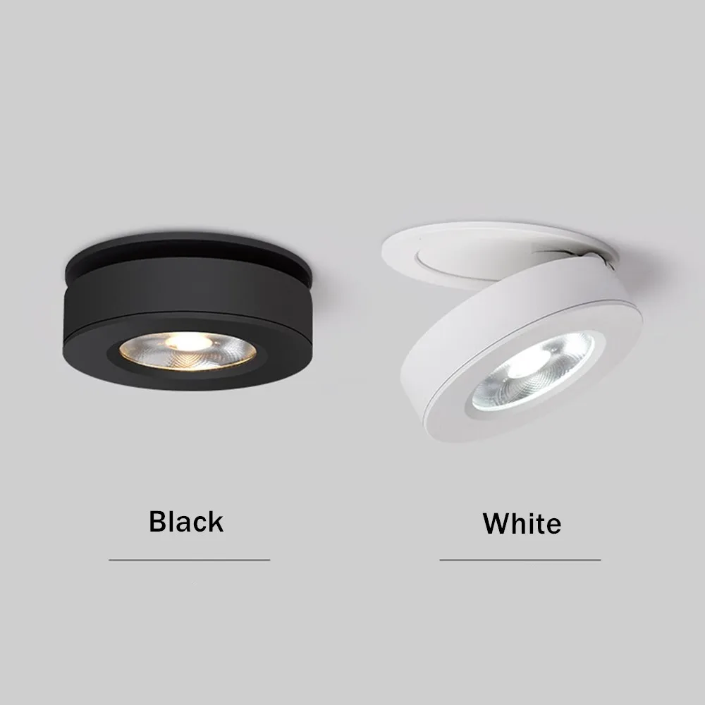 

Slim Ceiling lamp Dimmable led Small Downlight 3W 5W 7W 10W 12W Round Recessed Spot Lamp Foldable and 360 degree rotatable