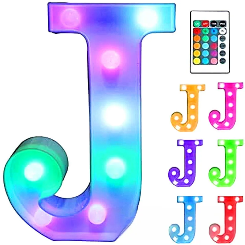 

22.5CM Colorful LED Marquee Letter Lights with Remote RGB Luminous Number Lamp Bar Sign Night Light for Wedding Party Christmas