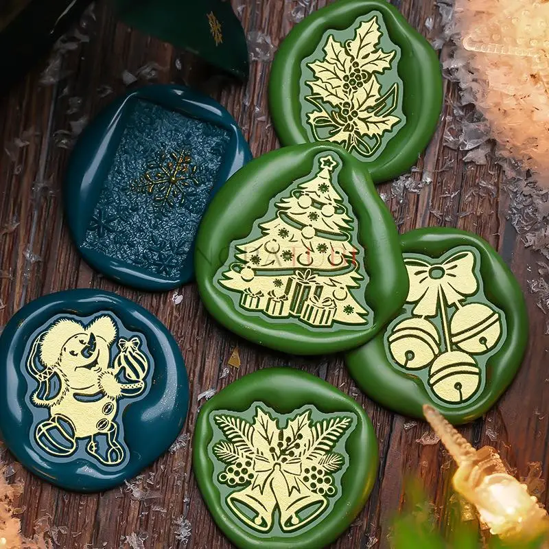 3D рельефная сургучная штамп многослойная рождественская снежинка чулок венок