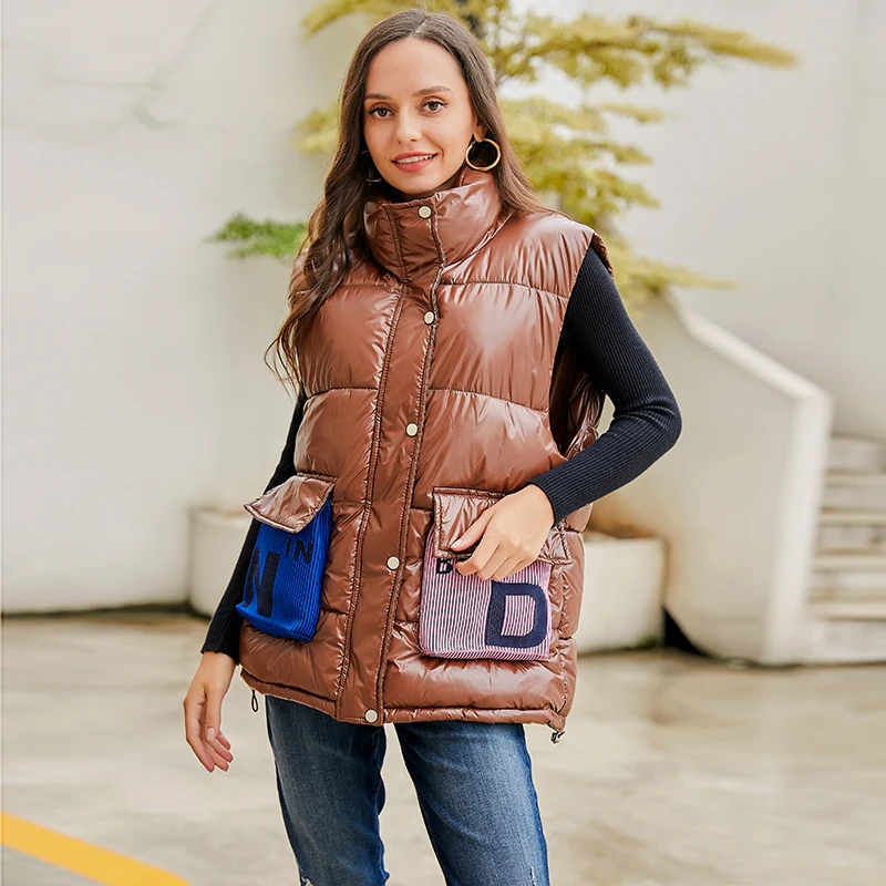 

Vest Woman Autumn Winter 2022 New Jacket Coat Women Sleeveless Waistcoat Plus Size Coats Warm Cotton Padded Puffer
