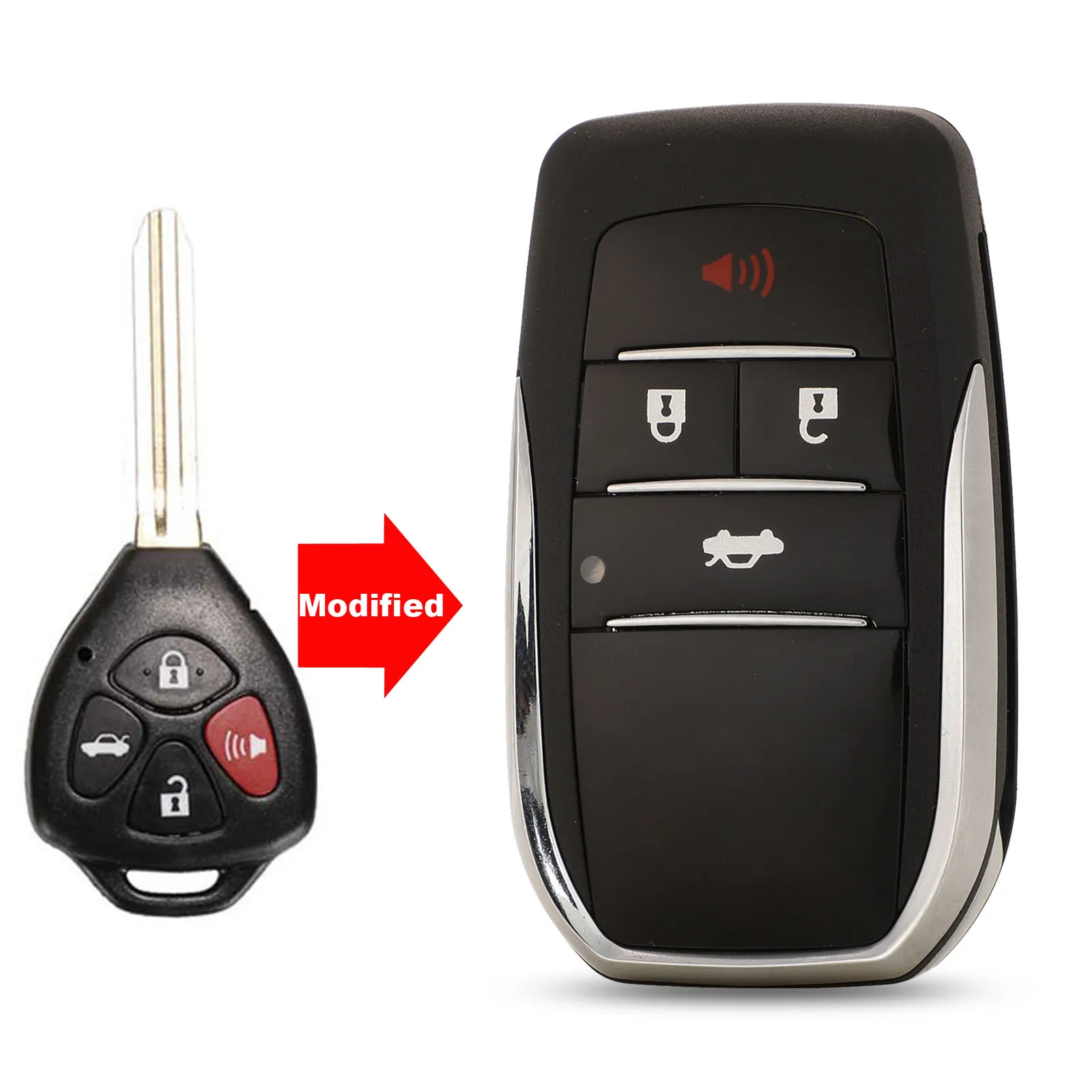 Jingyuqin модифицированный 2/3/4 кнопочный Чехол для автомобильного ключа для Toyota Corolla Yaris Prado Tarago Camry RAV4 REIZ Crown Avalon Venza...