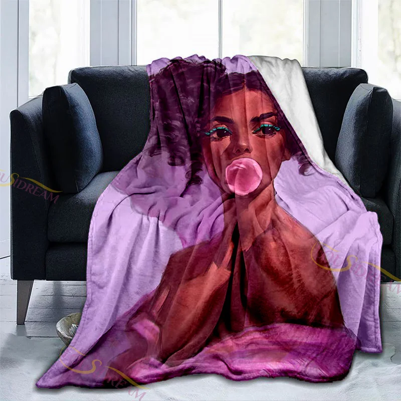 Фланелевое Флисовое одеяло афроамериканская Черная мягкая подстилка с