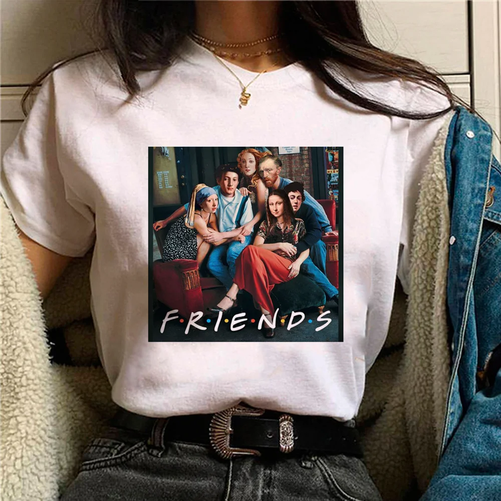 Женская футболка в стиле Харадзюку с принтом Моны Лизы