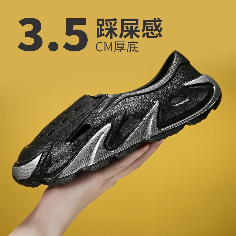 

Hollow Coconut Sandals 2023 New Fashion Casual Beach Shoes Outdoor Men Sandals Universal Couples Hole Shoes Baotou Sandals