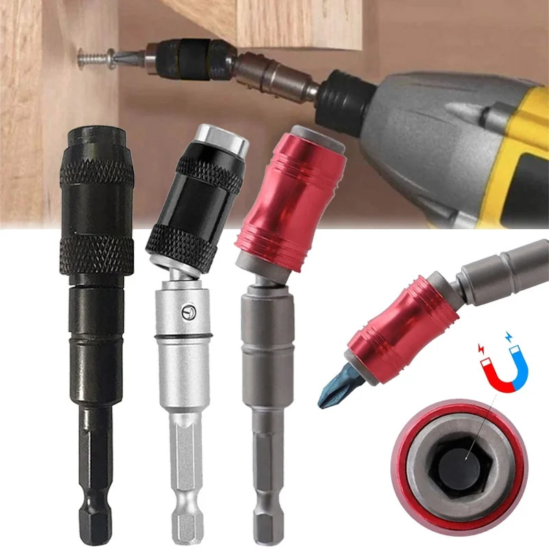 

1/4" Hexagon Magnetic Rotary Screw Extension Rod Drill Bit Quick Change Bracket Drive Pilot Drill Bit Screw Locking Hand Tool
