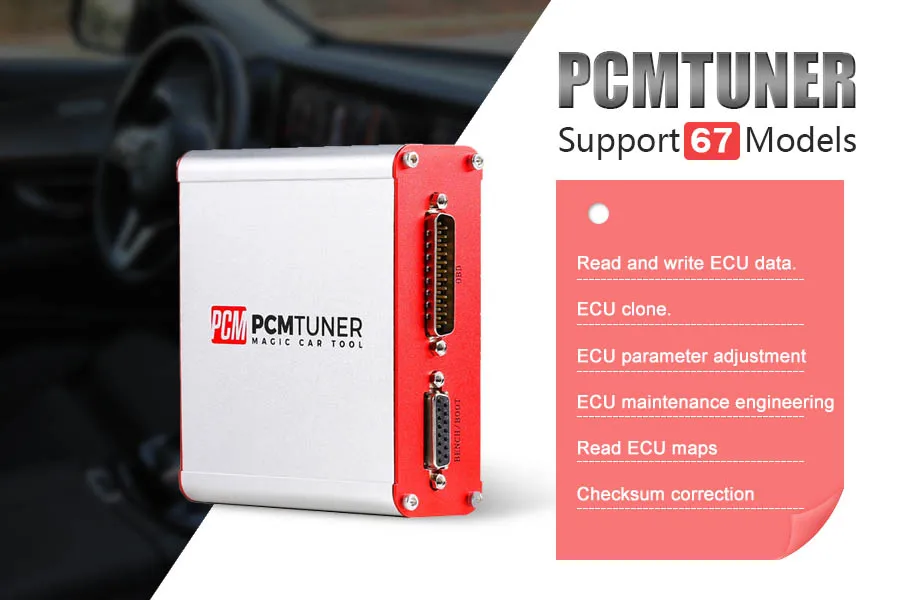 

2022 V1.21 PCMtuner ECU Programmer with 67 Modules Online Update Support Checksum and Pinout Diagram with Free Damaos for Users