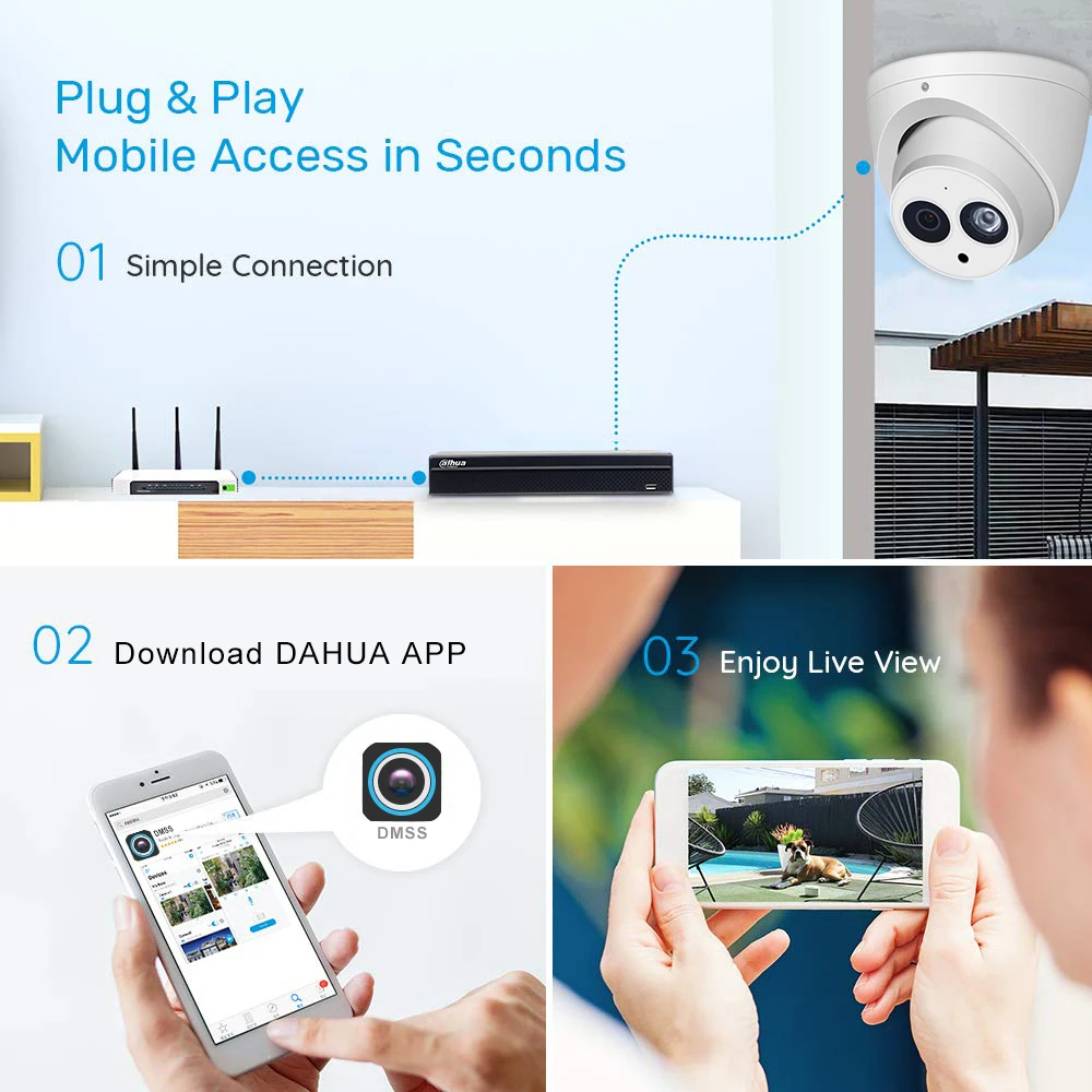 Цена Камера видеонаблюдения Dahua, 2,8 мм, 6 МП, 4 МП, встроенный микрофон