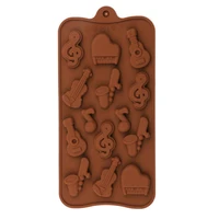 chocolate mold 14 cavities easy release silicone musical instruments fondant mold kitchen supplies