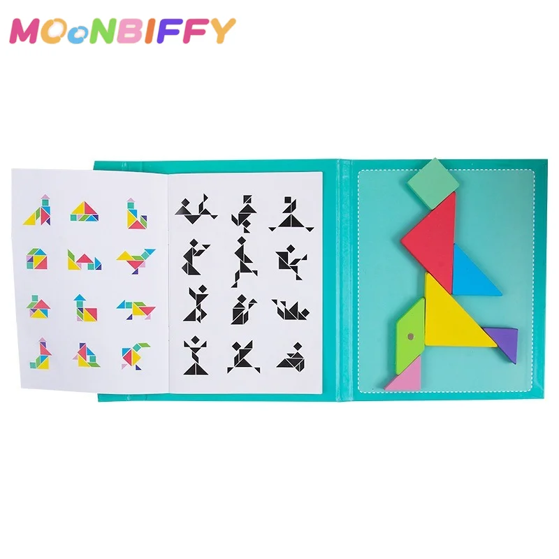 

Новый детский Магнитный 3D пазл головоломка танграмма игра для обучения мышления малыш Монтессори Обучающие деревянные игрушки для детей